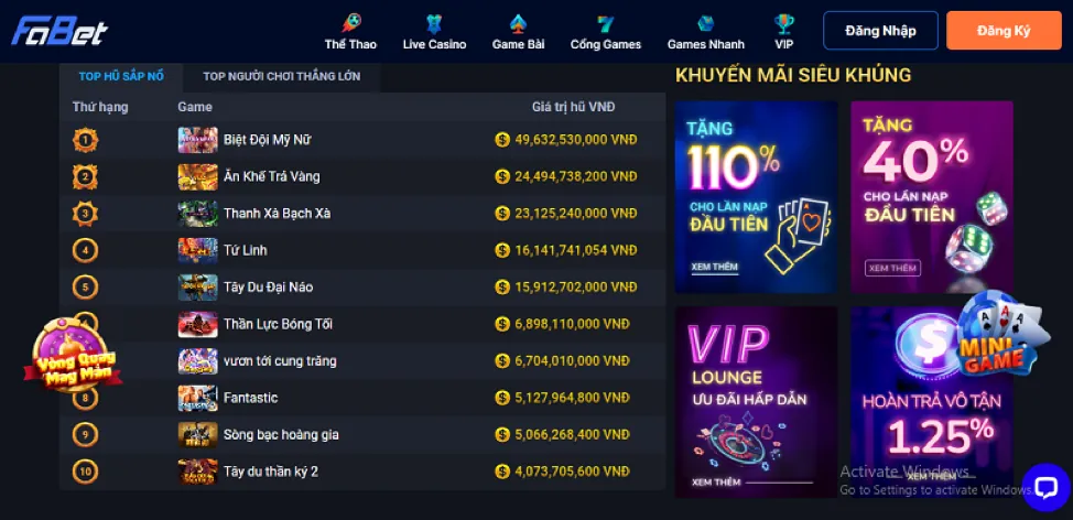 Đa dạng các loại trò chơi máy đánh bạc trên bongx9 app